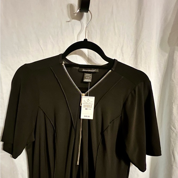Ashley Stewart size 14/16 W zipper trim midi black dress - Picture 4 of 5